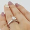 0.82 ct 14K & Platinum Leo Princess Diamond Solitaire Engagement Ring GSI