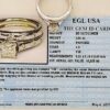1.17 ct 14k White Gold Princess Cut Diamond Engagement Ring Set EGL Rtl 6,805