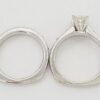 1.17 ct 14k White Gold Princess Cut Diamond Engagement Ring Set EGL Rtl 6,805