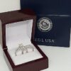 1.17 ct 14k White Gold Princess Cut Diamond Engagement Ring Set EGL Rtl 6,805
