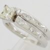 1.17 ct 14k White Gold Princess Cut Diamond Engagement Ring Set EGL Rtl 6,805