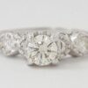 0.60 ct Vintage 14k White Gold Round Brilliant Diamond Engagement / Fashion Ring