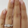 0.60 ct Vintage 14k White Gold Round Brilliant Diamond Engagement / Fashion Ring