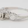 0.60 ct Vintage 14k White Gold Round Brilliant Diamond Engagement / Fashion Ring