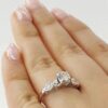 0.60 ct Vintage 14k White Gold Round Brilliant Diamond Engagement / Fashion Ring