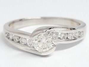 0.60 ct 14k White Gold Round Brilliant Cut Diamond Engagement Ring