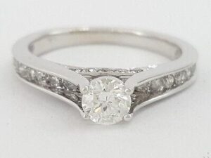 0.62 ct 14K White Gold Round Brilliant Cut Diamond Engagement Ring 2.6 Grams