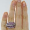 LeVian Pink Sapphires & Diamond Statement Cocktail Ring 18k White Gold 1.90 ct