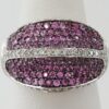 LeVian Pink Sapphires & Diamond Statement Cocktail Ring 18k White Gold 1.90 ct