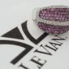 LeVian Pink Sapphires & Diamond Statement Cocktail Ring 18k White Gold 1.90 ct