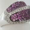 LeVian Pink Sapphires & Diamond Statement Cocktail Ring 18k White Gold 1.90 ct