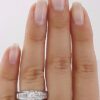 Round Brilliant & Princess Cut Diamond Engagement Ring 1.3 ct 14K White Gold