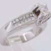 Round Brilliant & Princess Cut Diamond Engagement Ring 1.3 ct 14K White Gold