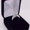 Round Brilliant & Princess Cut Diamond Engagement Ring 1.3 ct 14K White Gold