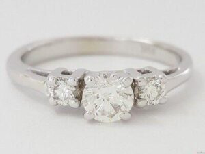 0.60 ct 14K White Gold Three-Stone Round Brilliant Cut Diamond Engagement Ring