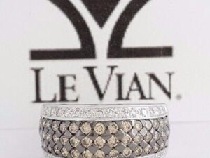 LeVian Le Vian 1.57 ct 14k White Gold Round Cut Brown White Diamond Fashion Ring