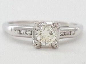 0.37 ct Antique / Vintage 14K Art Deco Old European Diamond Engagement Ring