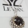 LeVian Smoky Quartz & Chocolate Diamond Pendant / Necklace 18" 14K Gold 4.77 ct