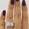 Diamour 0.75 ct 14K White Gold 5 Stone Round Cut Diamond Wedding Ring 9 mm 11.5g