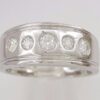 Diamour 0.75 ct 14K White Gold 5 Stone Round Cut Diamond Wedding Ring 9 mm 11.5g