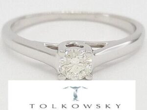 Tolkowsky Ideal Cut Round Diamond 0.33 ct 14k/Plat Solitaire Engagement Ring IGI