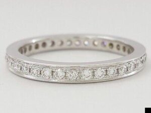 0.54 ct 18K White Gold Round Diamond Full Circle Eternity Wedding Band / Ring