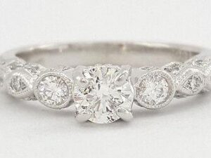 0.71 ct Platinum Round Brilliant Cut Diamond Engagement Ring