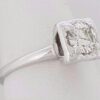 0.55 ct Antique Vintage 14K White Gold Transitional Cut Diamond Engagement Ring