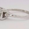 0.55 ct Antique Vintage 14K White Gold Transitional Cut Diamond Engagement Ring