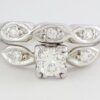 0.48 ct Vintage 14K Gold Round Cut Diamond Engagement / Wedding Band Ring Set