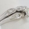 0.48 ct Vintage 14K Gold Round Cut Diamond Engagement / Wedding Band Ring Set