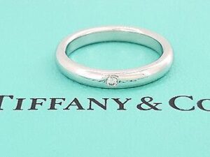 Tiffany & Co 0.02 ct Elsa Peretti Round Brilliant Cut Diamond Platinum Ring 3 mm