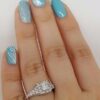 0.75 ct 14K White Gold Princess Cut Diamond Halo Engagement Ring