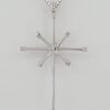 0.1 ct 18K White Gold Round Cut Diamond Snowflake / Starburst Cross Pendant