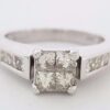 0.75 ct 14K White Gold Invisible Set Princess Cut Diamond Engagement Ring