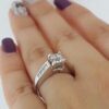 0.75 ct 14K White Gold Invisible Set Princess Cut Diamond Engagement Ring