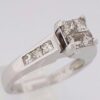 0.75 ct 14K White Gold Invisible Set Princess Cut Diamond Engagement Ring