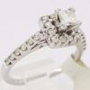 0.86 ct 14K White Gold Princess Cut Diamond Halo Engagement Ring 3.4 Grams