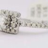 0.86 ct 14K White Gold Princess Cut Diamond Halo Engagement Ring 3.4 Grams
