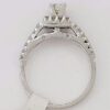 0.86 ct 14K White Gold Princess Cut Diamond Halo Engagement Ring 3.4 Grams