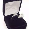 0.86 ct 14K White Gold Princess Cut Diamond Halo Engagement Ring 3.4 Grams