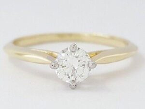 0.35 ct 14K Yellow Gold Round Brilliant Cut Diamond Solitaire Engagement Ring