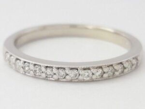 0.2 ct 14K White Gold Round Cut Diamond Wedding Anniversary Fashion Band