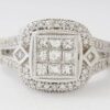0.60 ct 14K White Gold Princess Cut Diamond Invisible Set Halo Engagement Ring