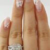 0.60 ct 14K White Gold Princess Cut Diamond Invisible Set Halo Engagement Ring