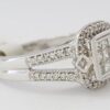 0.60 ct 14K White Gold Princess Cut Diamond Invisible Set Halo Engagement Ring