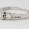 0.44 ct 14k White Gold Three Stone Round Brilliant Cut Diamond Engagement Ring