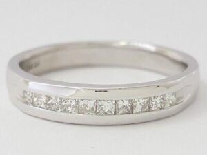 0.25 ct Platinum Princess Cut Diamond Wedding Anniversary Band Ring 3.5 mm