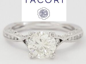 TACORI Classic Crescent 2645RD6512 Round Diamond Engagement Ring 1.29 ct 18K