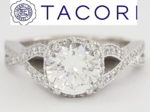 0.43 ct TACORI Dantela 2627RDMD 18k White Semi-Mount Engagement Ring Rtl 5,190